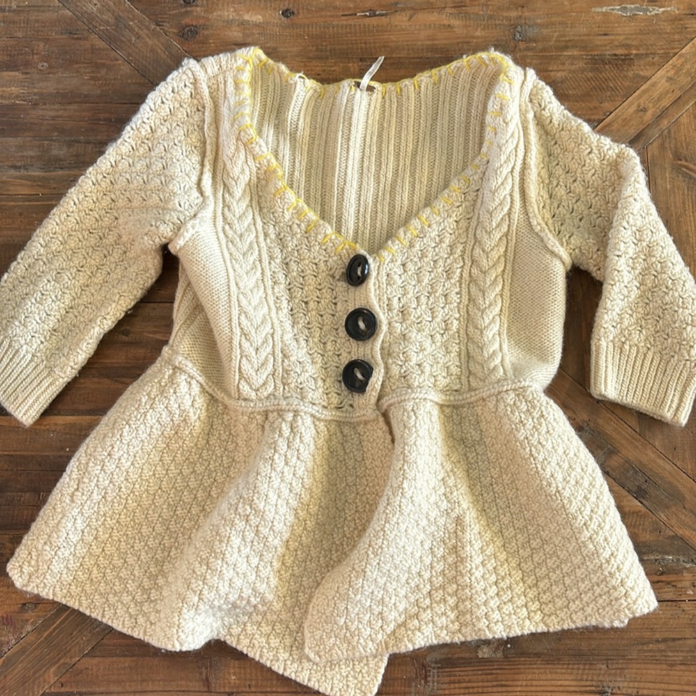 Free People Knit Peplum Cardigan